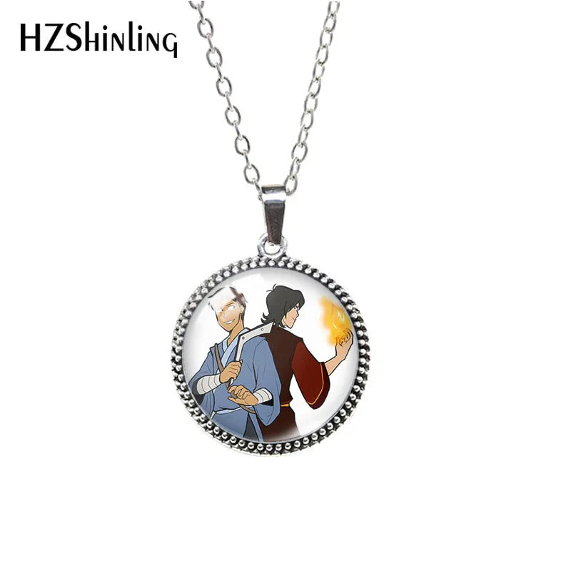 Sokka Avatar: The Last Airbender Necklace – Antique Glass Cabochon Pendant