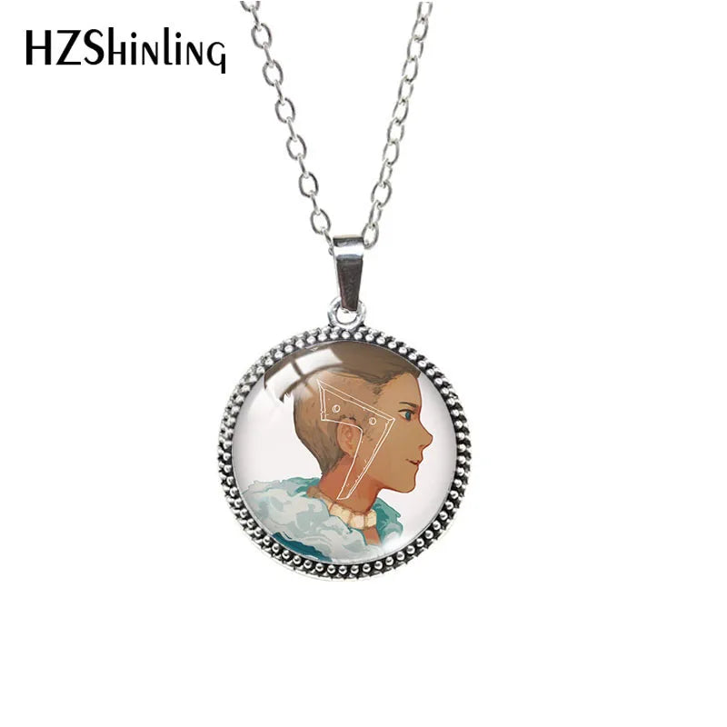 Sokka Avatar: The Last Airbender Necklace – Antique Glass Cabochon Pendant