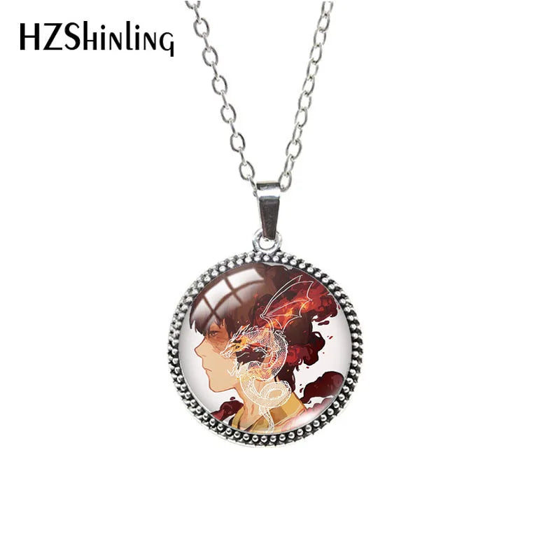 Sokka Avatar: The Last Airbender Necklace – Antique Glass Cabochon Pendant