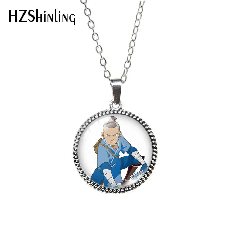Sokka Avatar: The Last Airbender Necklace – Antique Glass Cabochon Pendant