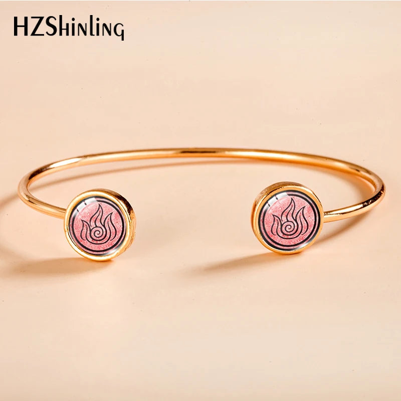 Avatar: The Last Airbender Glass Dome Bangle – Adjustable Cuff Bracelet