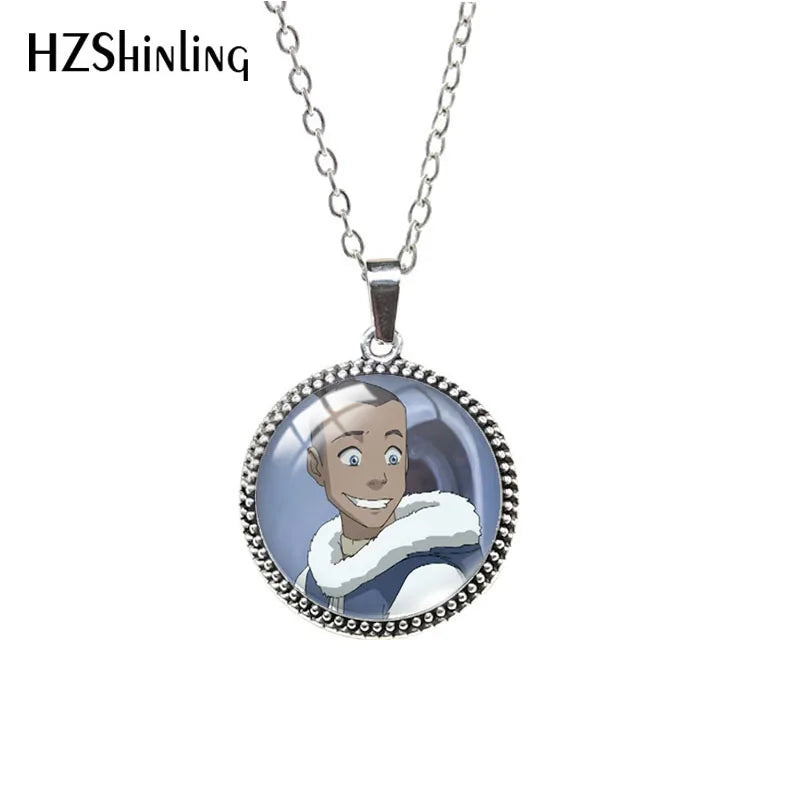 Sokka Avatar: The Last Airbender Necklace – Antique Glass Cabochon Pendant