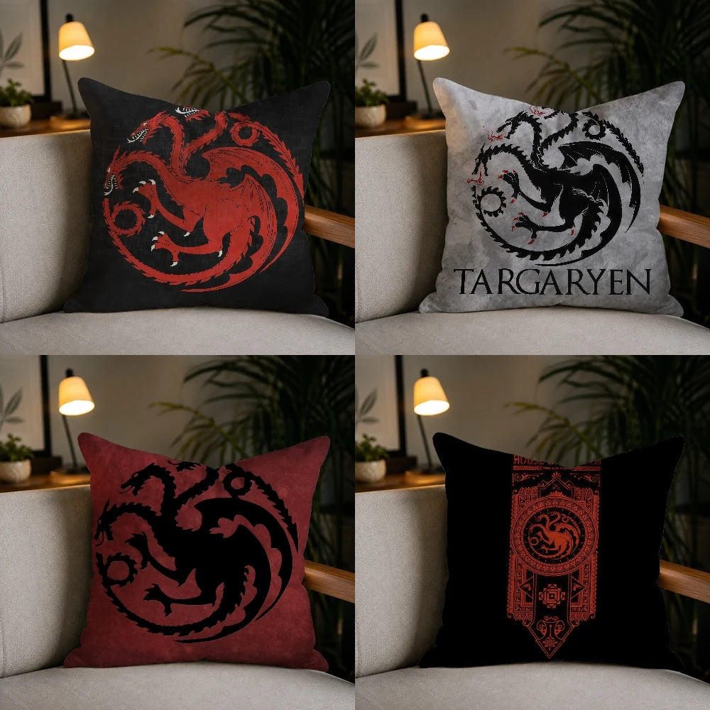 House Targaryen Pillow Cover – Game of Thrones Plush Decorative Cushion Case
