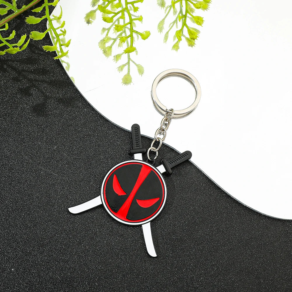 Deadpool Mask Keychain – Marvel Metal Enamel Pendant & Keyring