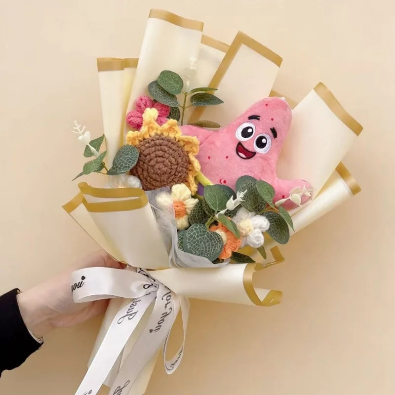 Spider-Man, Stitch & Minions Plush Flower Bouquet – Cute Character Gift