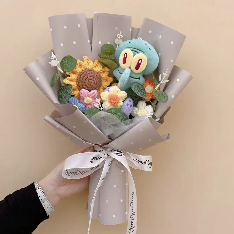 Spider-Man, Stitch & Minions Plush Flower Bouquet – Cute Character Gift