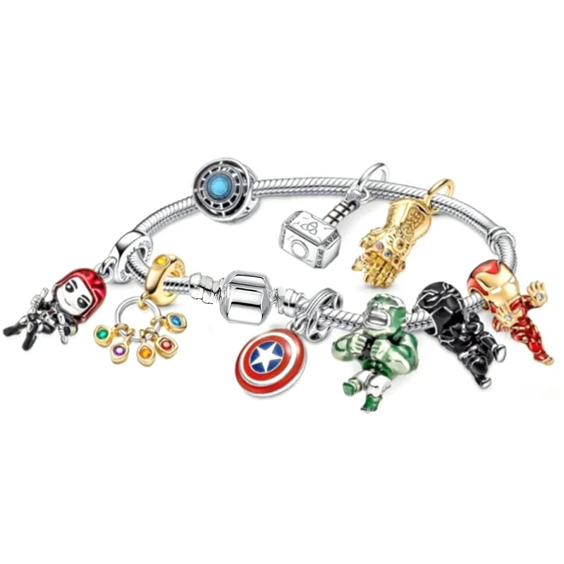 Marvel Avengers Charm Bracelet – Captain America, Iron Man, Thor & Hulk