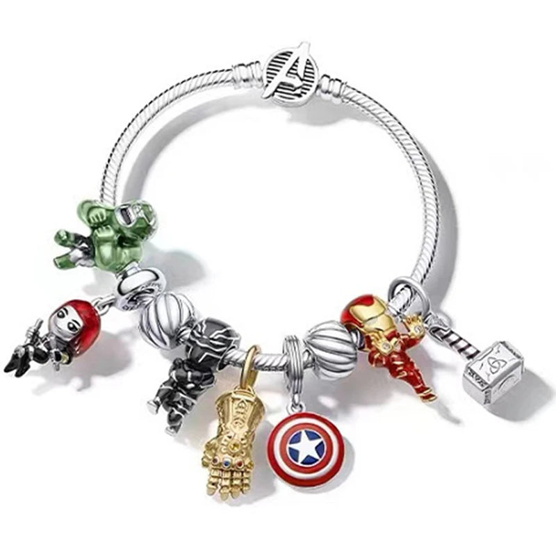 Marvel Avengers Charm Bracelet – Captain America, Iron Man, Thor & Hulk
