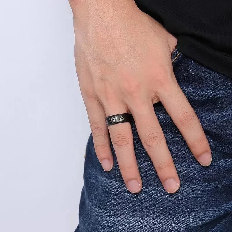 Triforce Triangle Ring – 316L Stainless Steel Anime Cosplay Band