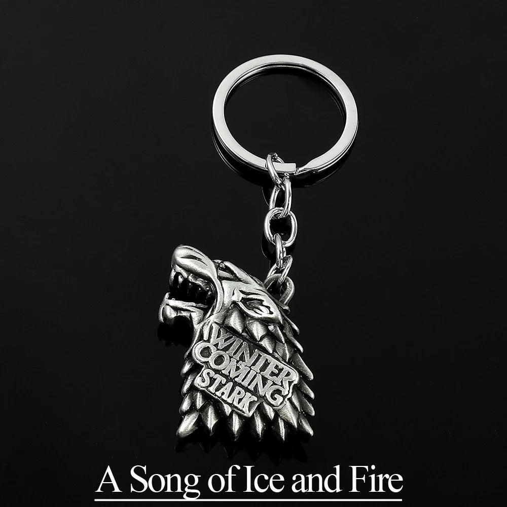 Game of Thrones House Targaryen Keychain – Metal Dragon Logo Pendant