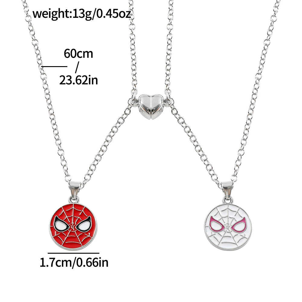 Spider-Man Couple Necklace Set – 2-Piece Marvel Pendant Jewelry