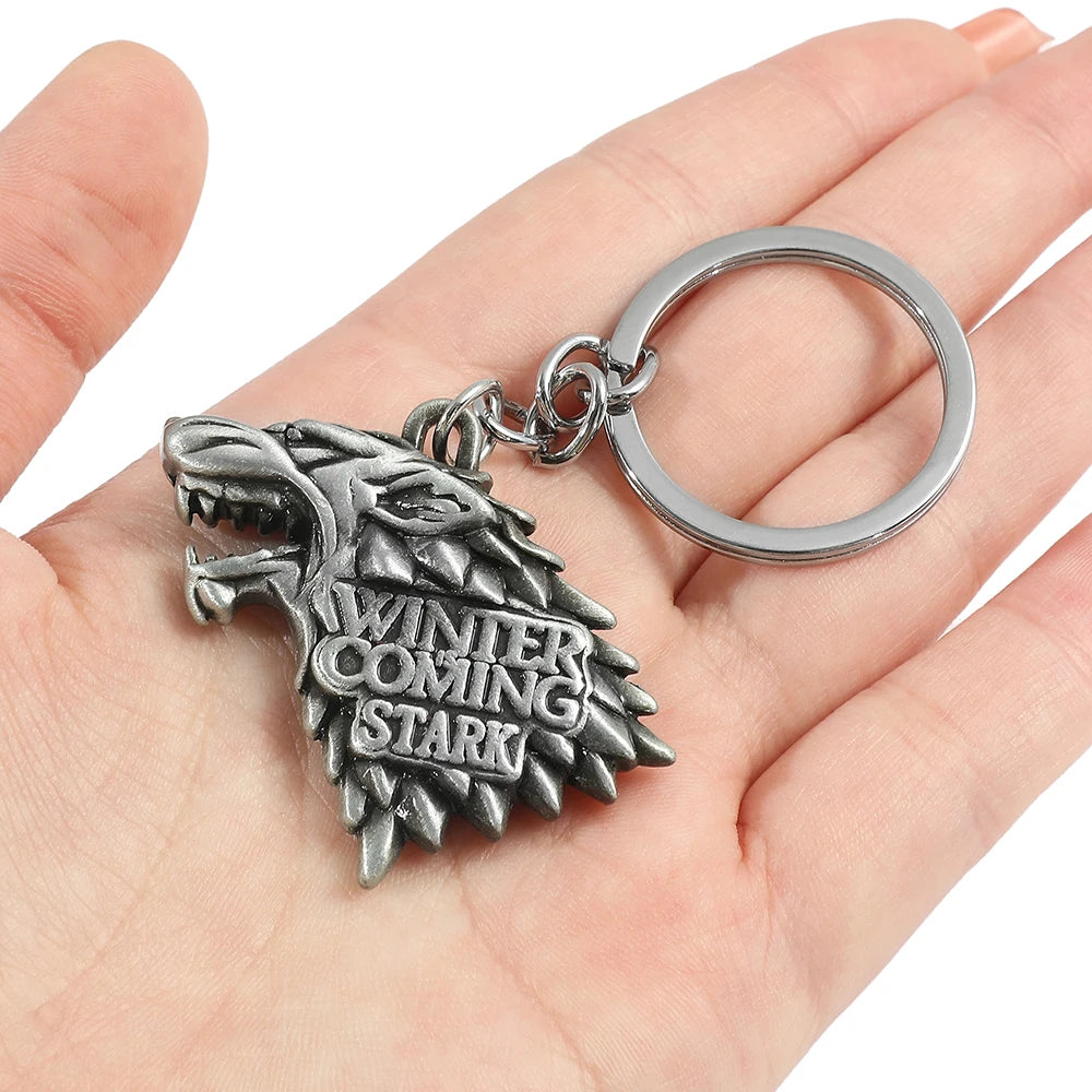 Game of Thrones House Targaryen Keychain – Metal Dragon Logo Pendant