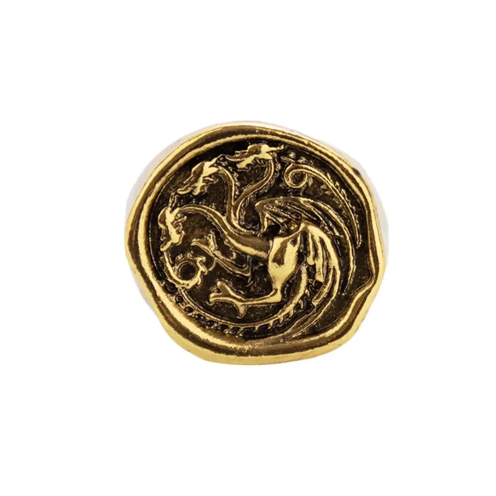 House Targaryen Three-Headed Dragon Ring – Gold Cosplay Jewellery