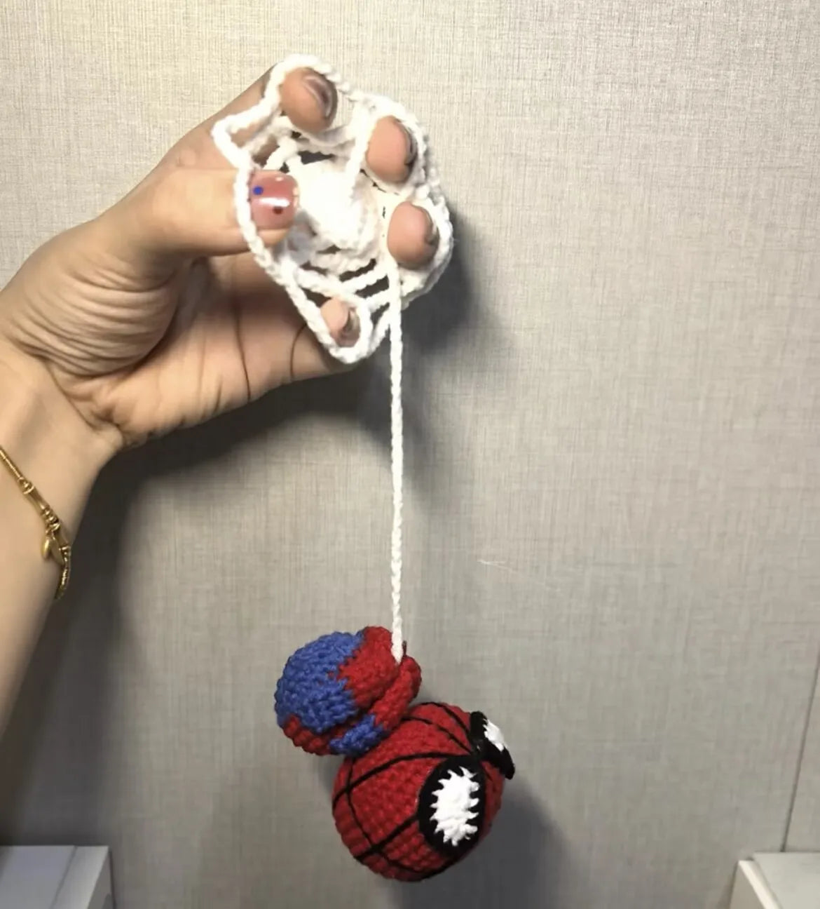 Spider-Man & Venom Crochet Plush Keychain – Handmade Backpack Charm