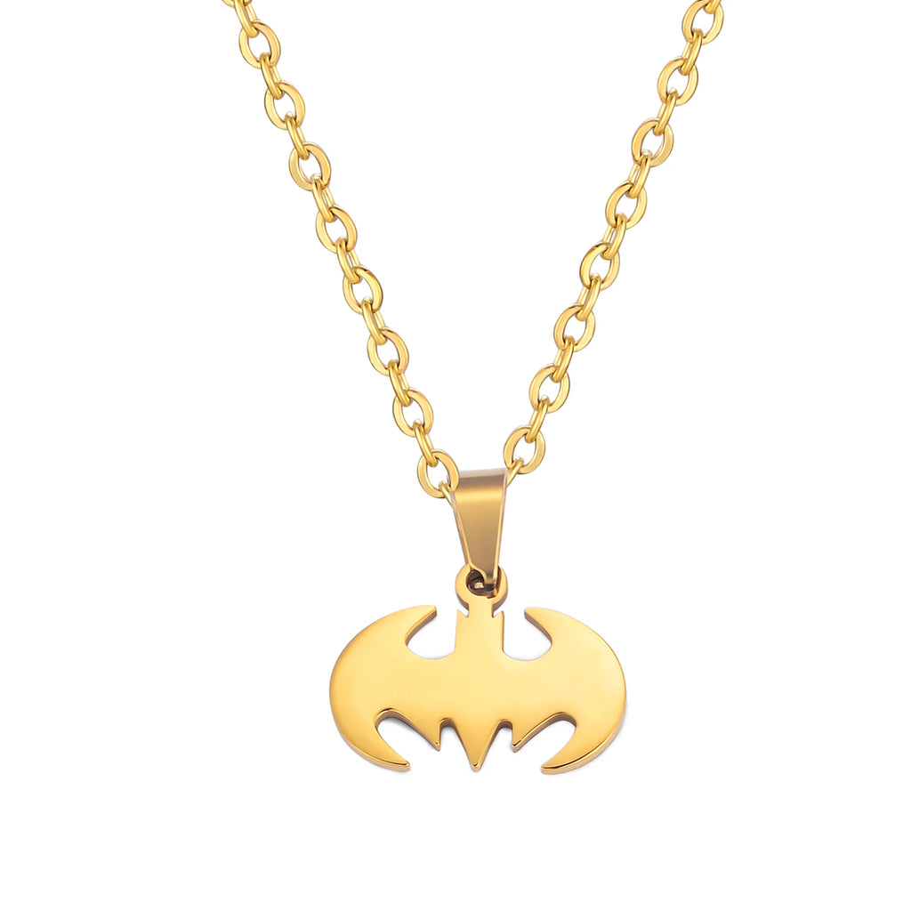 Gothic Bat Necklace – Stainless Steel Superhero Pendant Chain