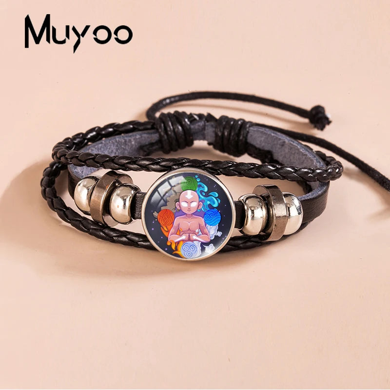 Avatar: The Last Airbender Leather Bracelet – Glass Dome Snap Button Bangle