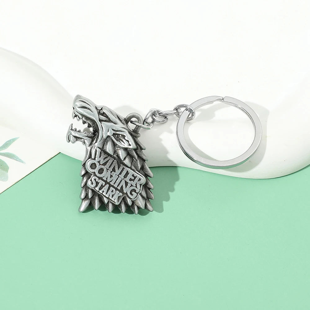 Game of Thrones House Targaryen Keychain – Metal Dragon Logo Pendant