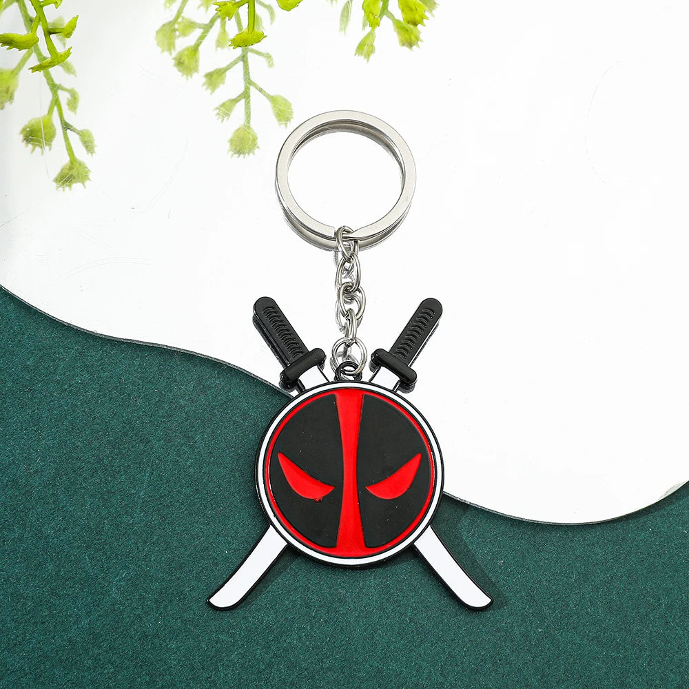 Deadpool Mask Keychain – Marvel Metal Enamel Pendant & Keyring