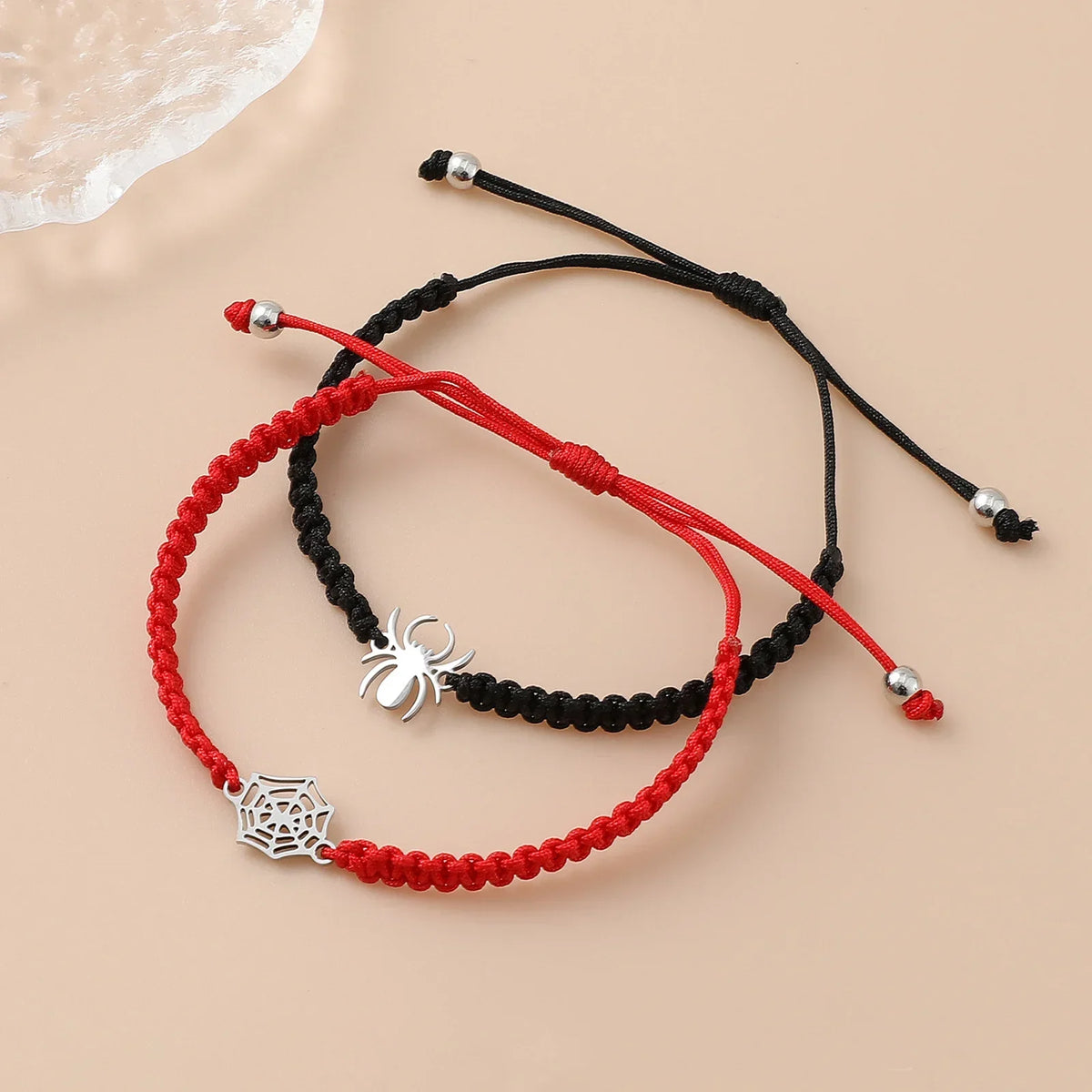 Spider Web Couple Bracelets – Handmade Adjustable Matching Bracelets (2-Piece Set)
