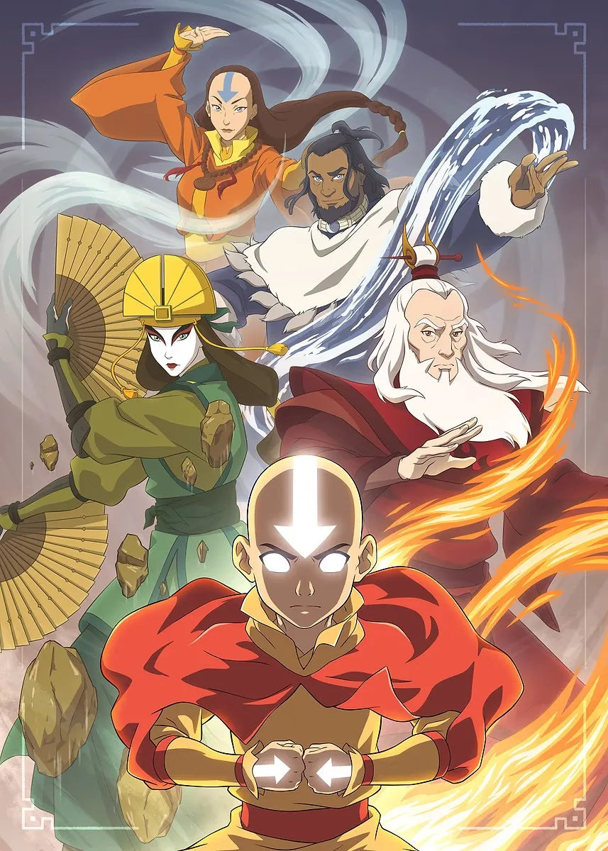 Avatar: The Last Airbender Elemental Posters – Air, Earth, Fire & Water Wall Art