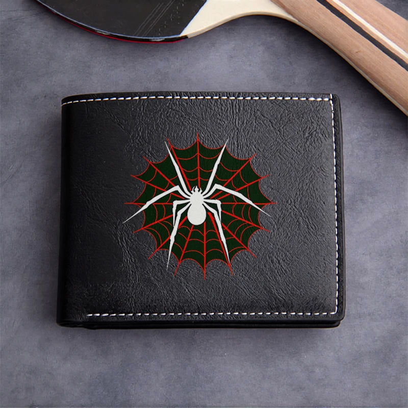 Spider Web PU Leather Wallet – Premium Compact Men’s Business Wallet