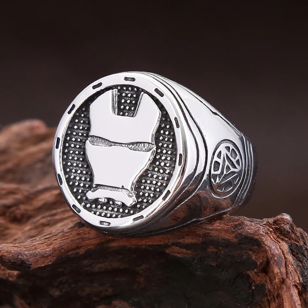 Iron Man Mask Ring – 316L Stainless Steel Marvel Superhero Statement Ring