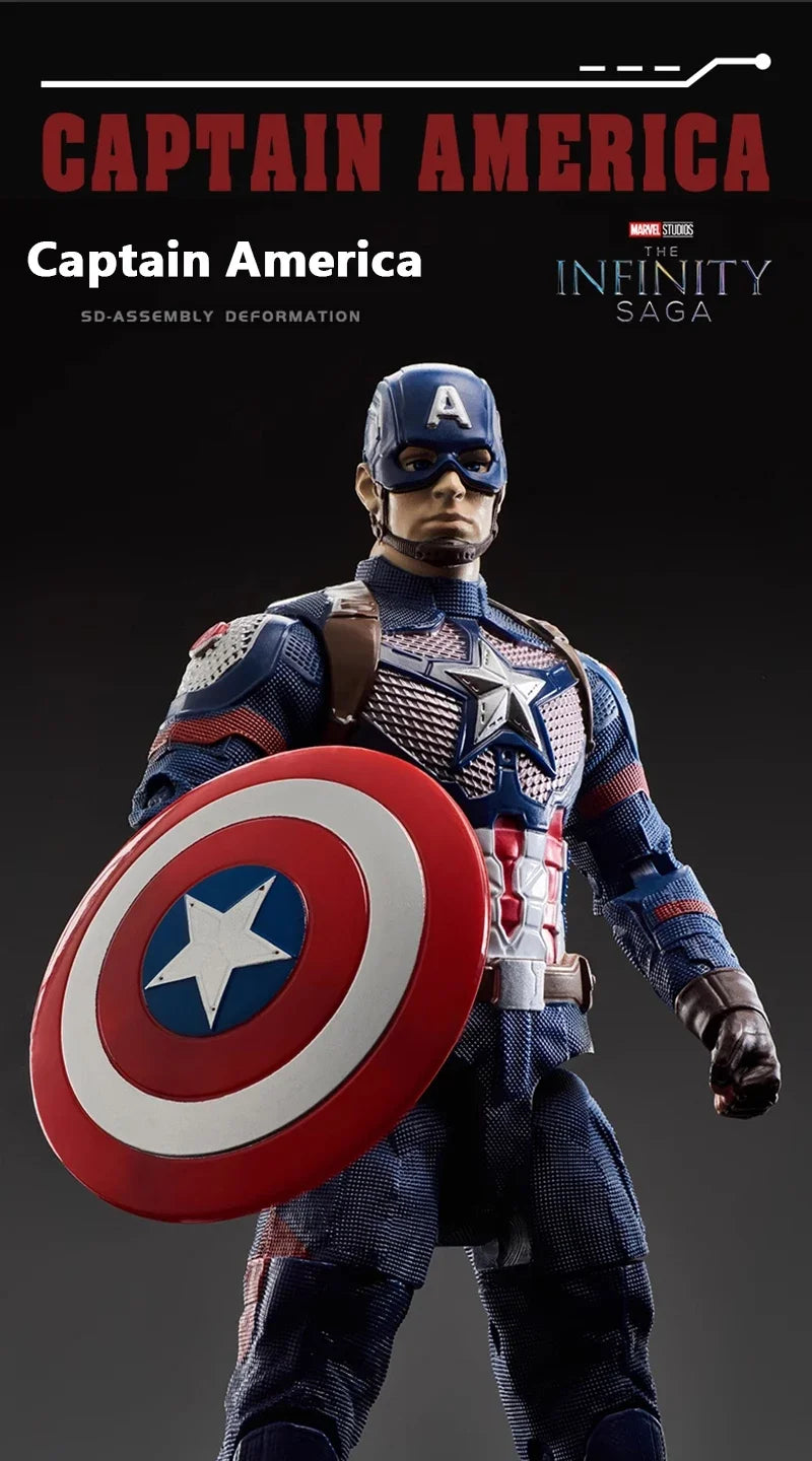 Iron Man MK85 & Captain America Action Figure – Articulated Marvel Collectible Toy
