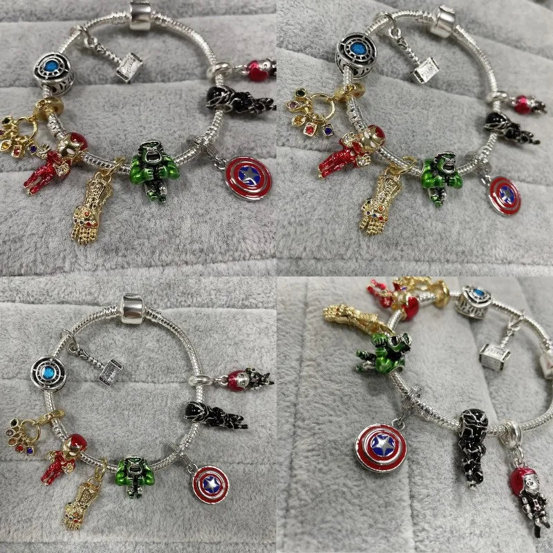 Marvel Avengers Charm Bracelet – Captain America, Iron Man, Thor & Hulk