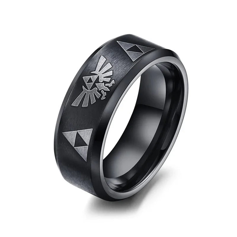 Triforce Triangle Ring – 316L Stainless Steel Anime Cosplay Band