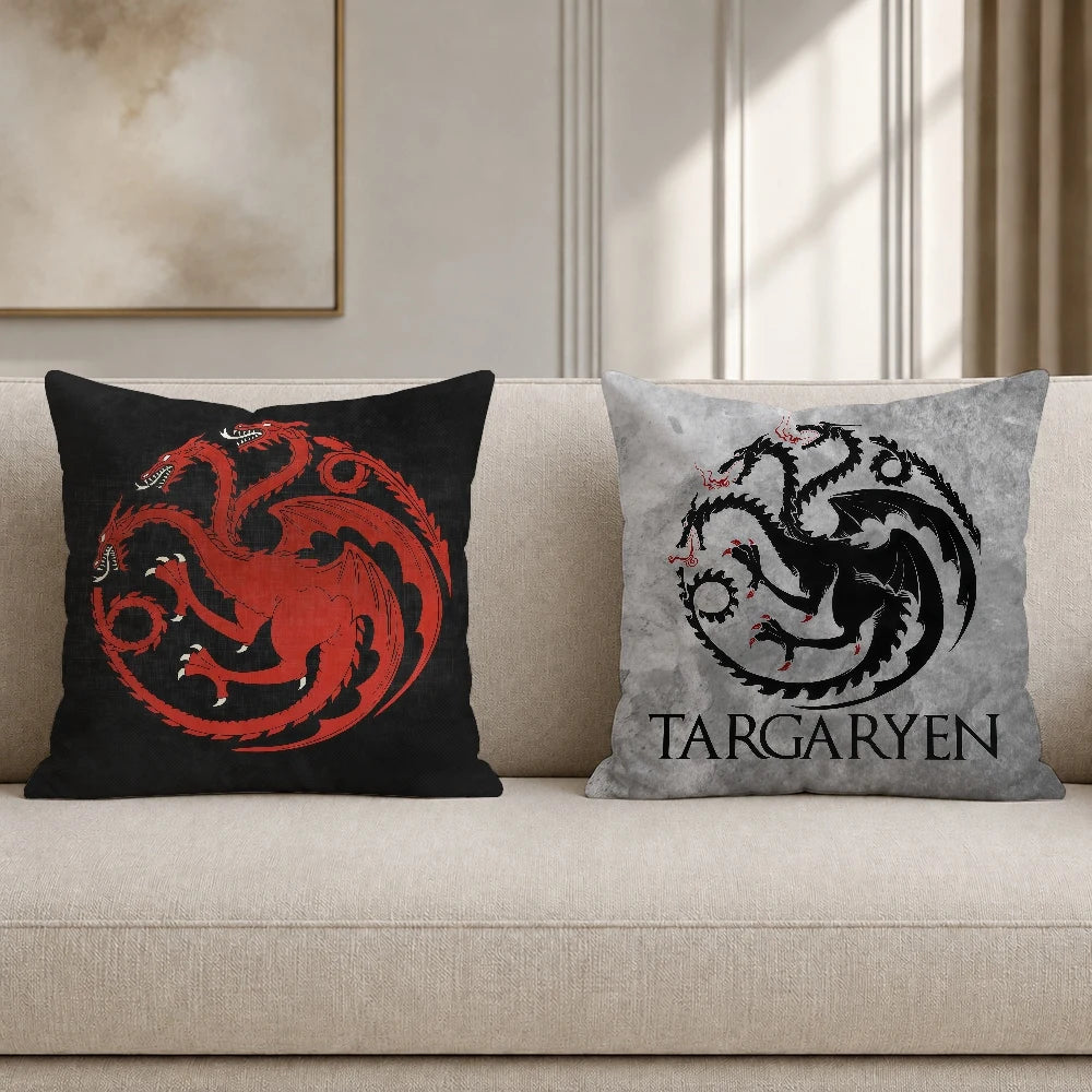 House Targaryen Pillow Cover – Game of Thrones Plush Decorative Cushion Case