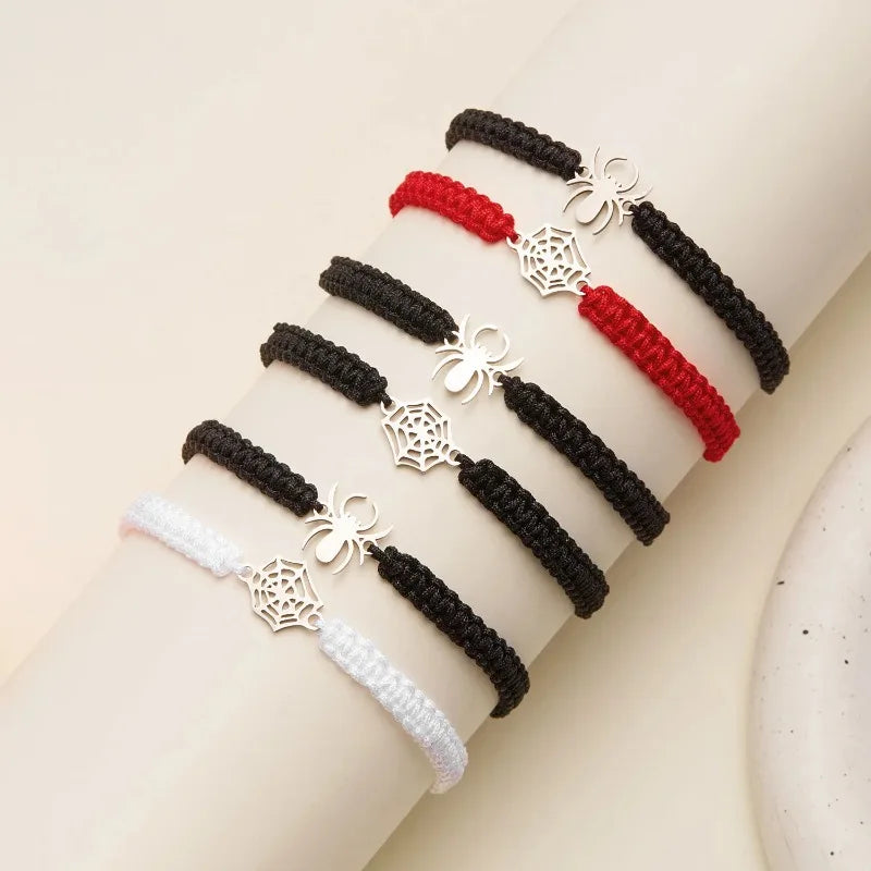 Spider Web Couple Bracelets – Handmade Adjustable Matching Bracelets (2-Piece Set)
