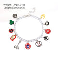 Marvel Avengers Bracelet – Thor, Iron Man & Thanos Logo Charm Bangle