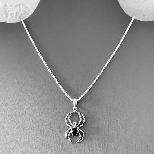 925 Sterling Silver Spider Necklace – Elegant Animal Pendant Jewelry for Women