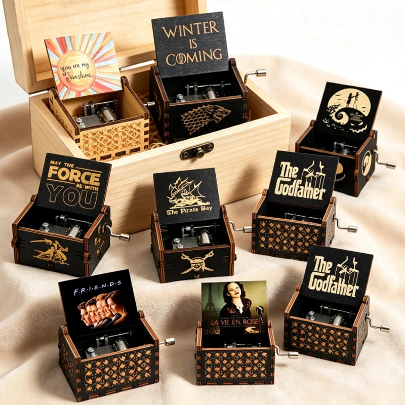 Game of Thrones Antique Wooden Hand-Crank Music Box – Fantasy Collectible Gift