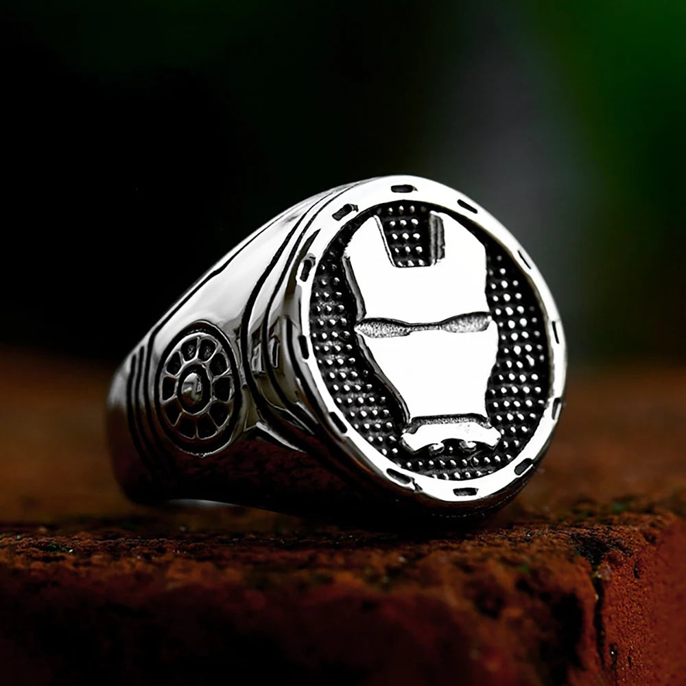 Iron Man Mask Ring – 316L Stainless Steel Marvel Superhero Statement Ring