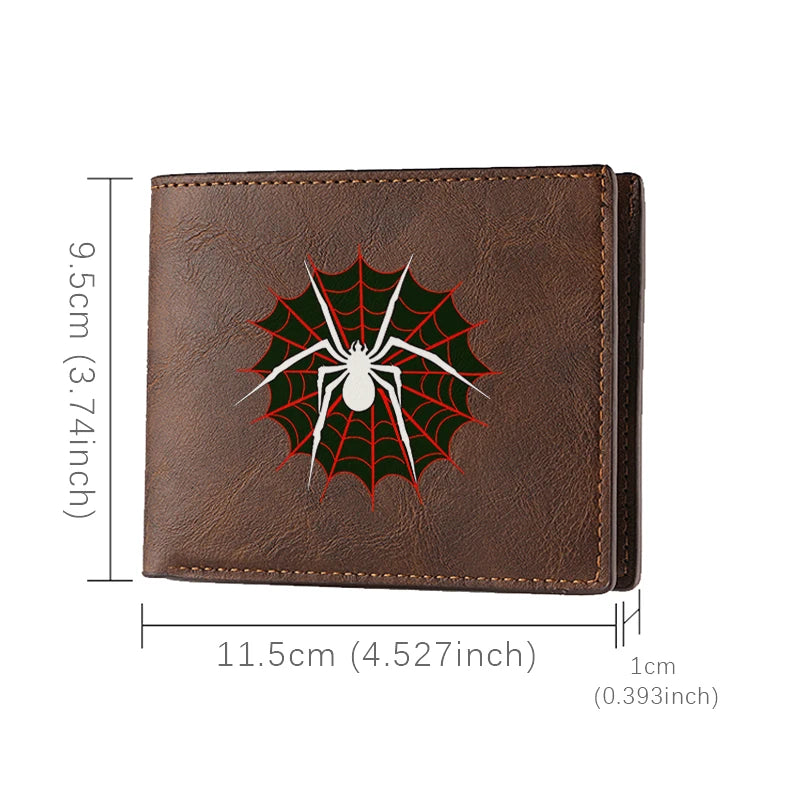 Spider Web PU Leather Wallet – Premium Compact Men’s Business Wallet