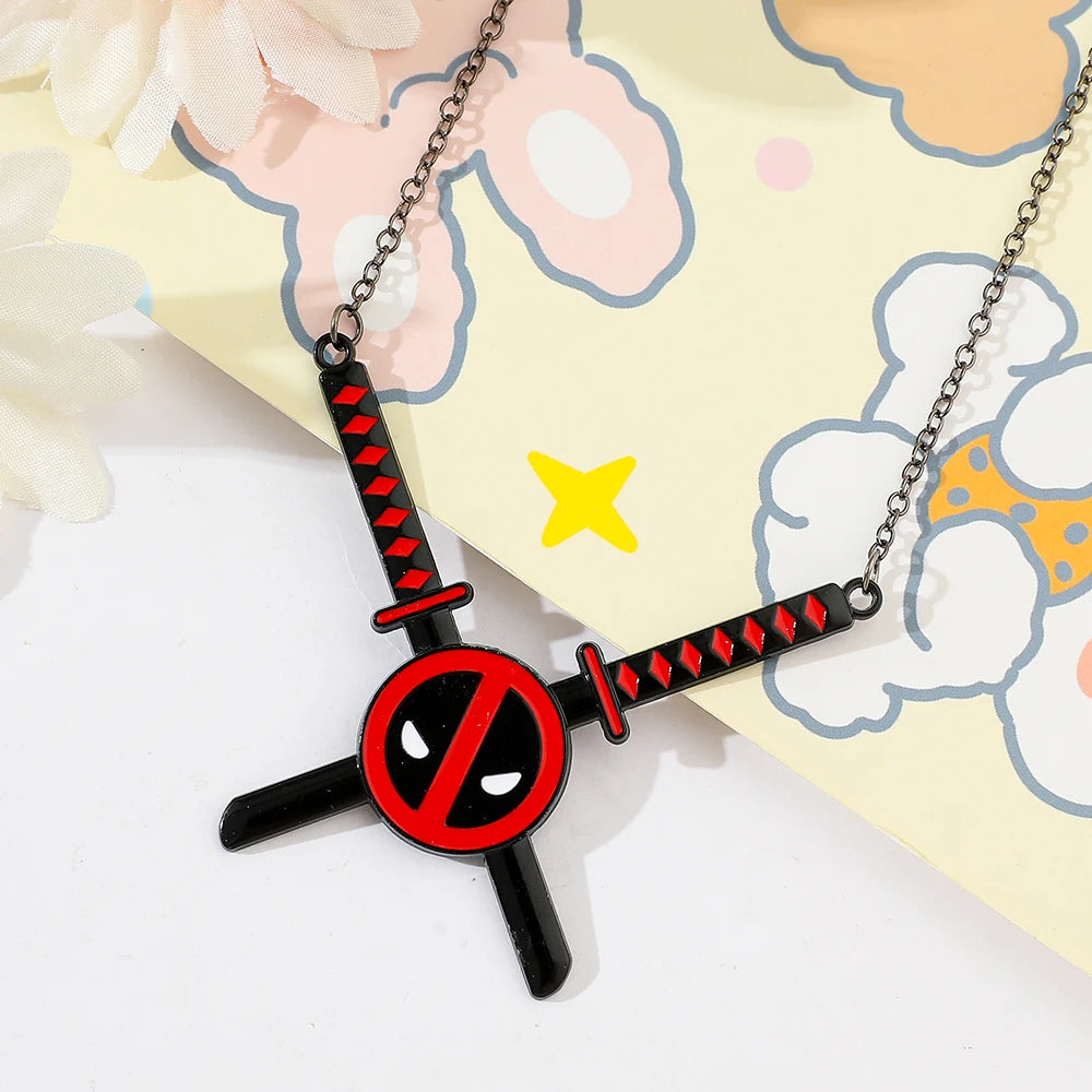 Deadpool Double Knife Necklace – Marvel Superhero Pendant for Men & Women