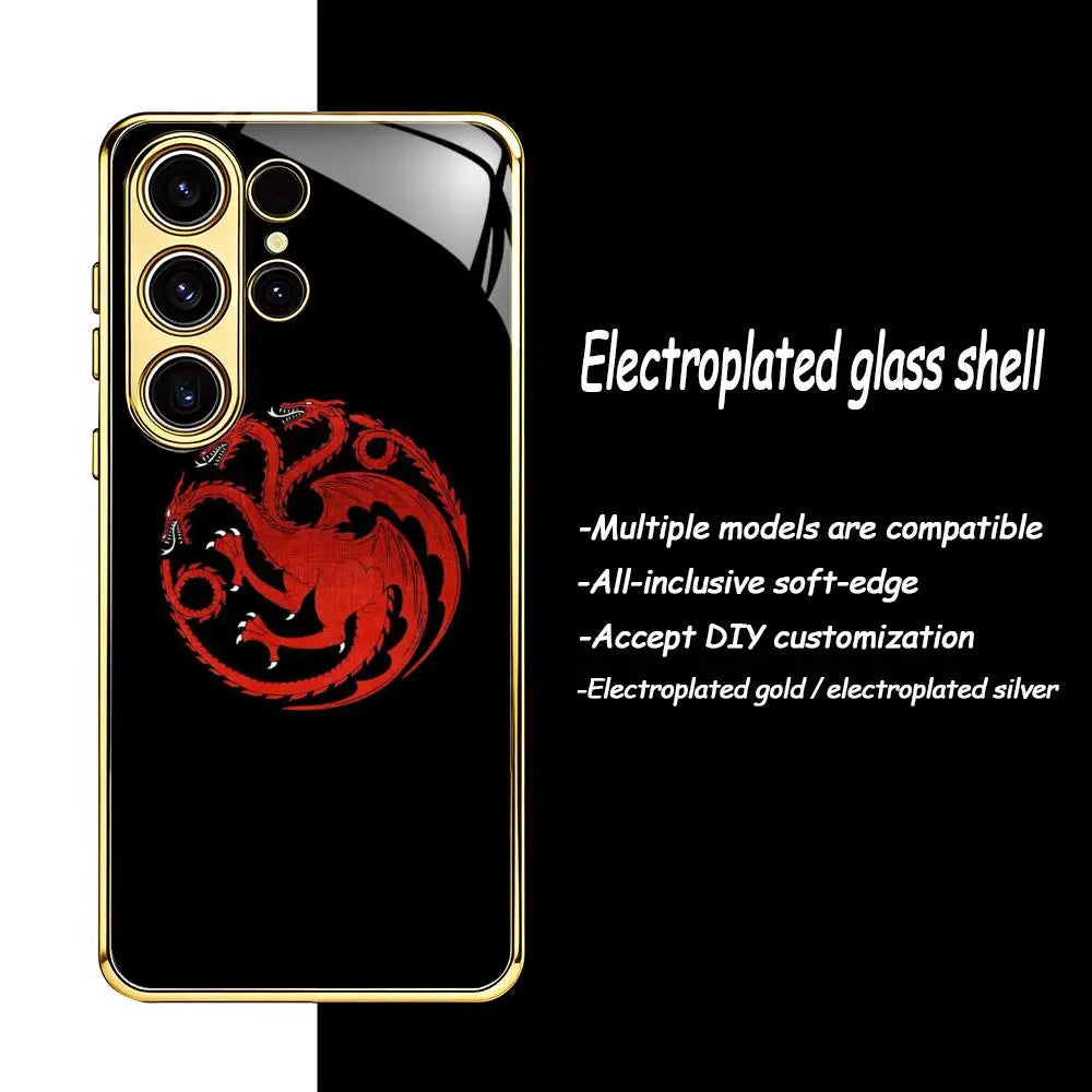 Game of Thrones Samsung Galaxy Case – Electroplated Glass Protective Phone Cover