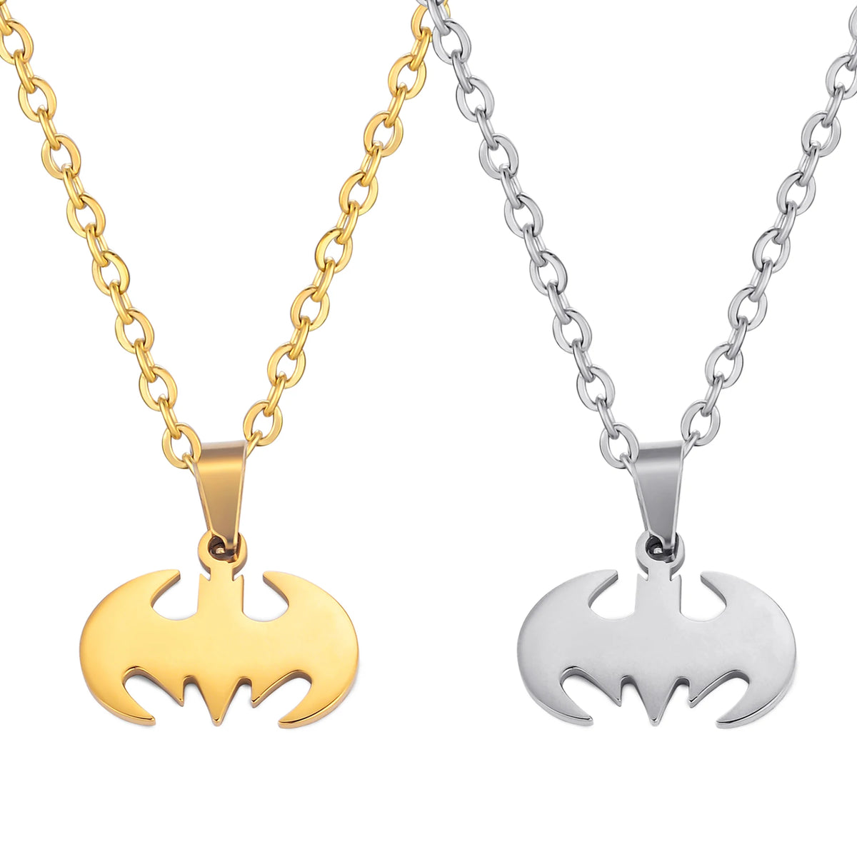 Gothic Bat Necklace – Stainless Steel Superhero Pendant Chain
