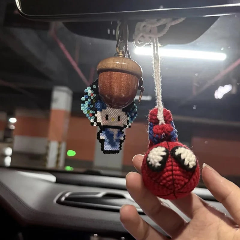Spider-Man & Venom Crochet Plush Keychain – Handmade Backpack Charm