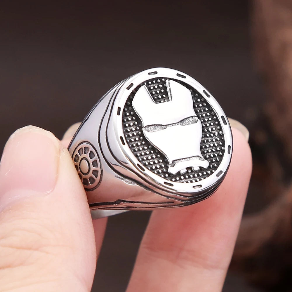 Iron Man Mask Ring – 316L Stainless Steel Marvel Superhero Statement Ring