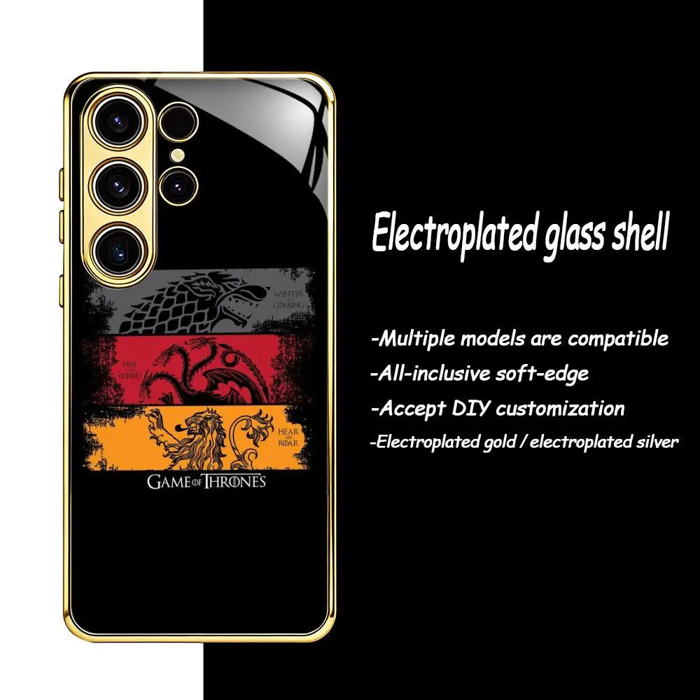 Game of Thrones Samsung Galaxy Case – Electroplated Glass Protective Phone Cover