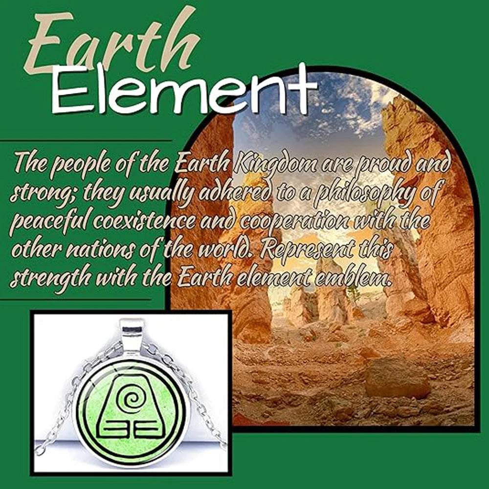 Avatar: The Last Airbender Four Elements Necklace Set – Air, Water, Earth & Fire