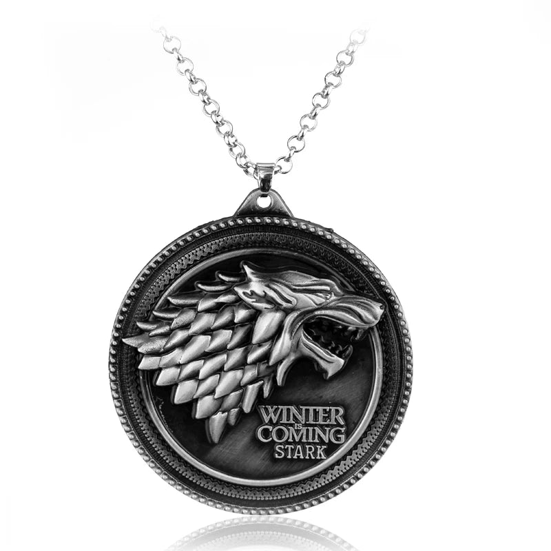 Game of Thrones House Stark Wolf Keychain – “Winter Is Coming” 3D Pendant