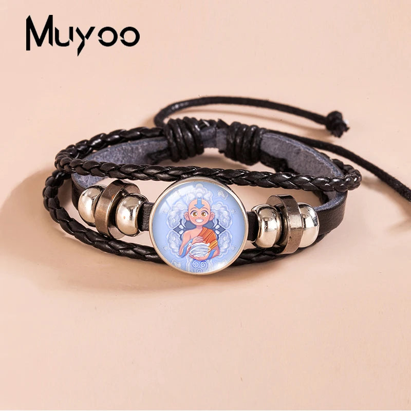 Avatar: The Last Airbender Leather Bracelet – Glass Dome Snap Button Bangle