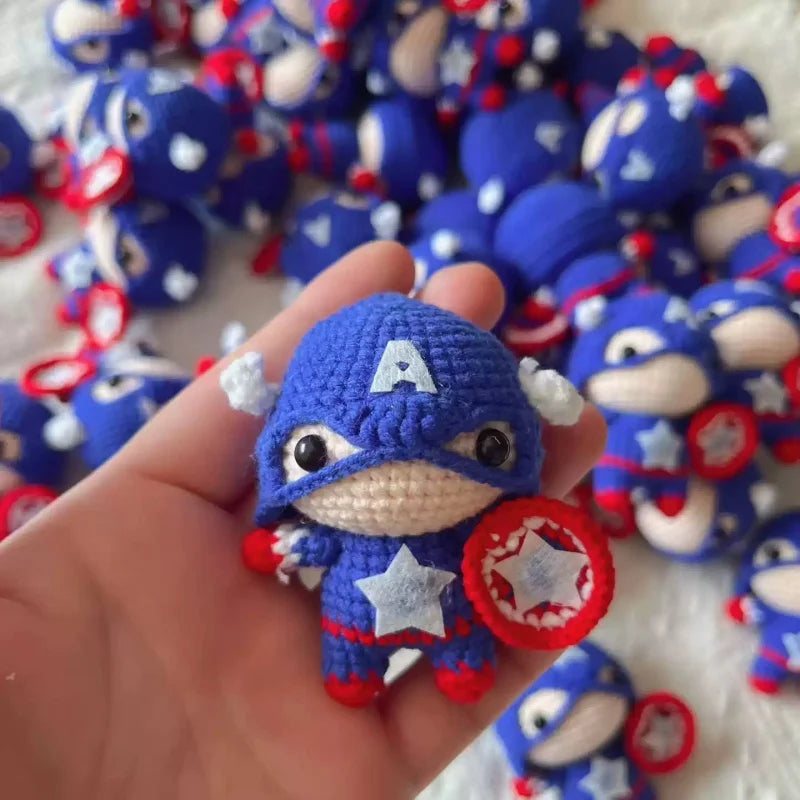 Spider-Man & Venom Crochet Plush Keychain – Handmade Backpack Charm