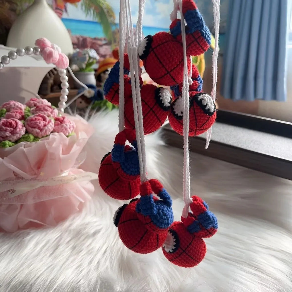 Spider-Man & Venom Crochet Plush Keychain – Handmade Backpack Charm