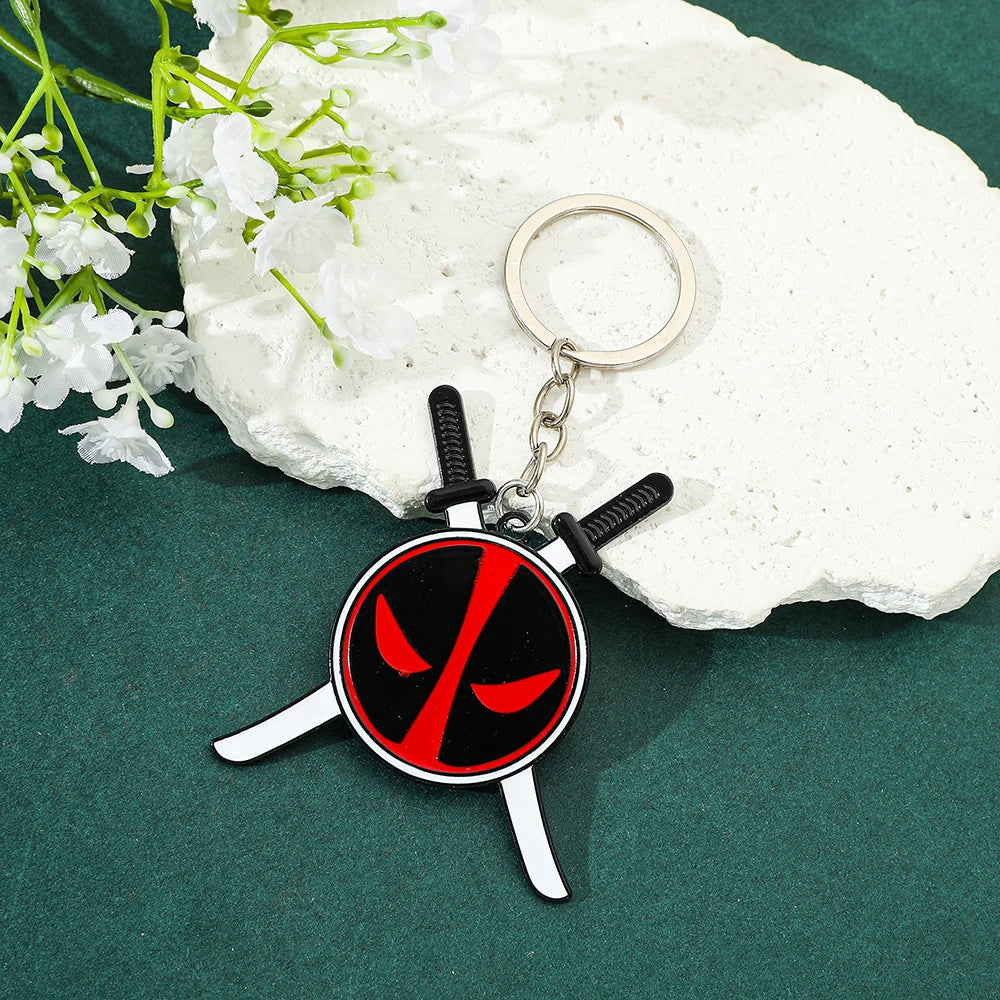 Deadpool Mask Keychain – Marvel Metal Enamel Pendant & Keyring