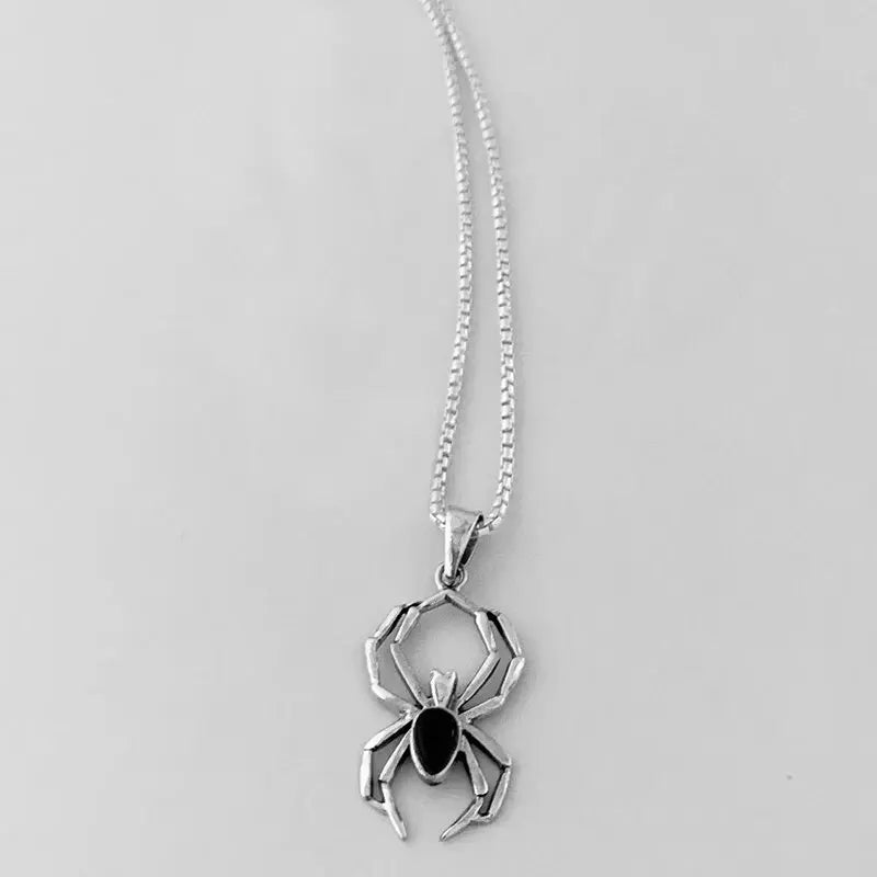 925 Sterling Silver Spider Necklace – Elegant Animal Pendant Jewelry for Women