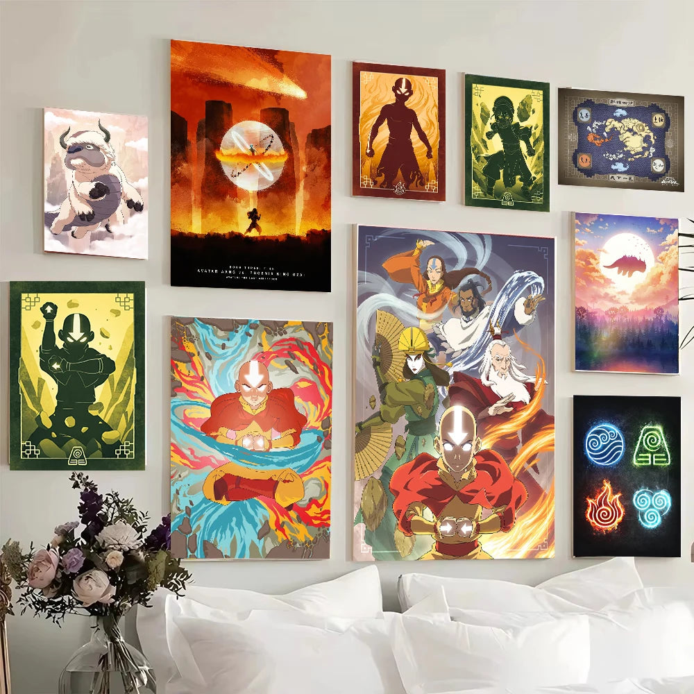 Avatar: The Last Airbender Elemental Posters – Air, Earth, Fire & Water Wall Art